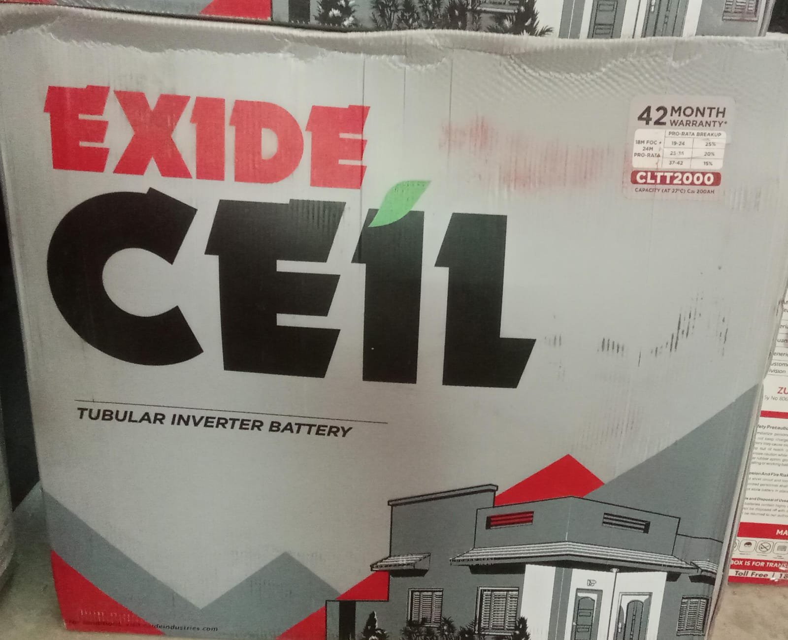 Exide Ceil CLTT2000 Tubular Inverter Battery(200Ah)